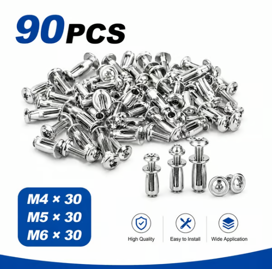 🔥 50% OFF 90PCS Rivet Locking Nuts Set 🔩 M4 M5 M6 Heavy-Duty Fasteners