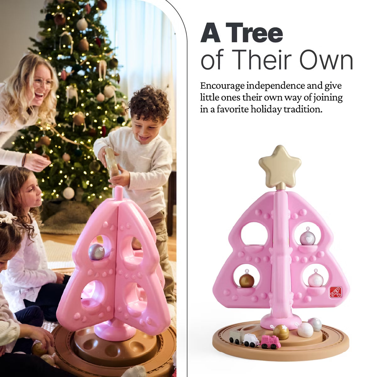 ✨ Pink Christmas Tree Toy Playset - Festive Decorating & Train Set