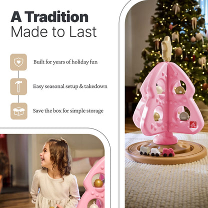 ✨ Pink Christmas Tree Toy Playset - Festive Decorating & Train Set