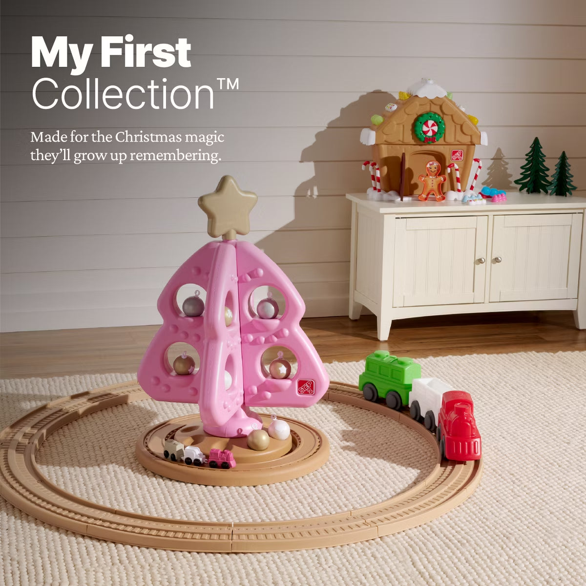 ✨ Pink Christmas Tree Toy Playset - Festive Decorating & Train Set