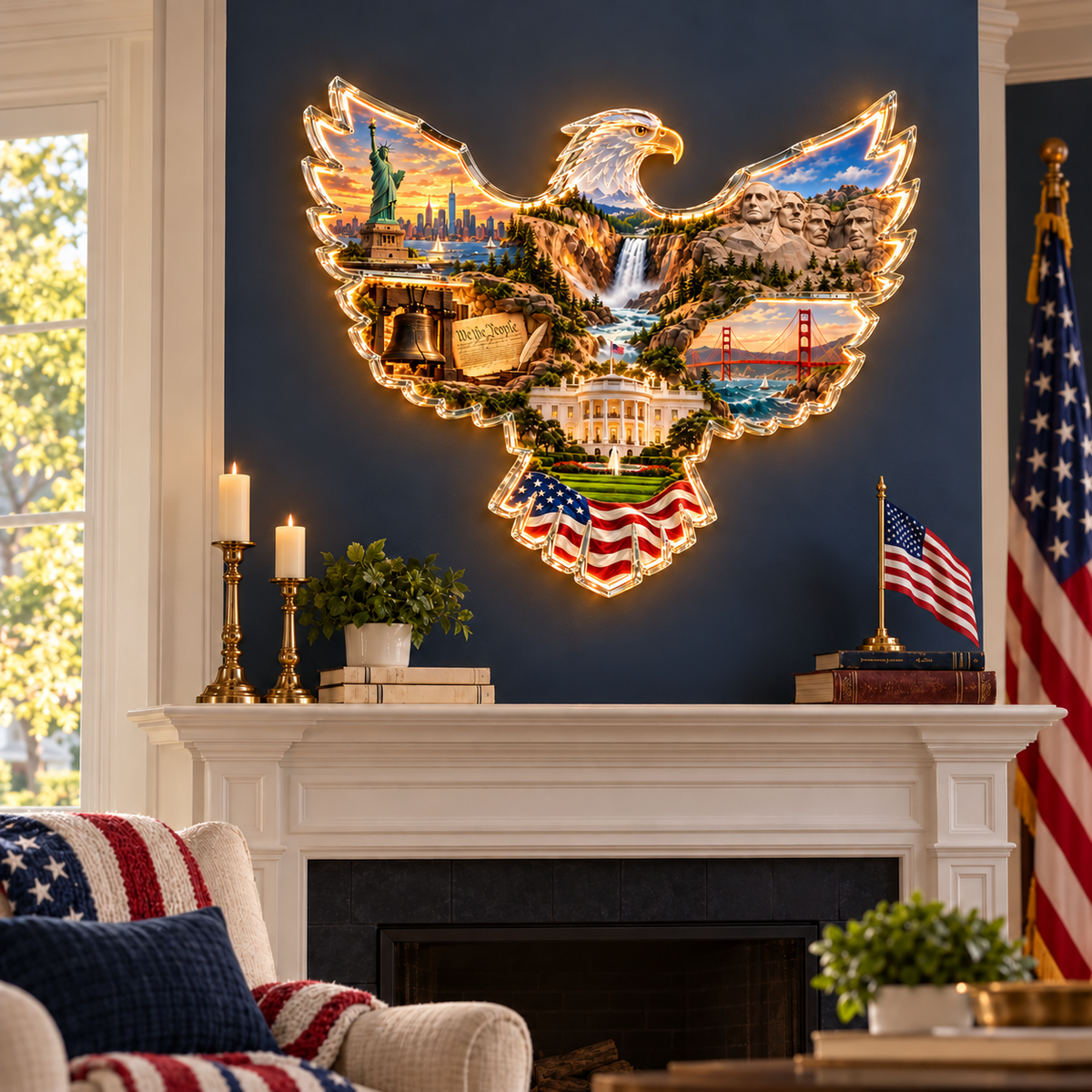 🦅🇺🇸 American Heritage™ Lighted Eagle Wall Art ✨