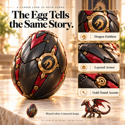 🔥🐉 Final Day – 49% OFF! DragonMorph Mechanical Dragon Egg – Unleash the Black & Crimson Winged Dragon! 🥚⚙️✨