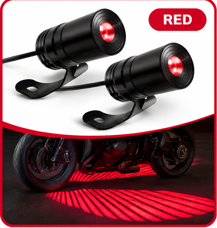 🏍️ Dual Motorcycle Laser Projector Lights – Ground Projection Kit