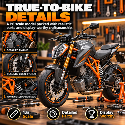 🏍️ 1:6 Scale Fuel-Powered Motorcycle DIY Model Kit - Engine Build ⛽