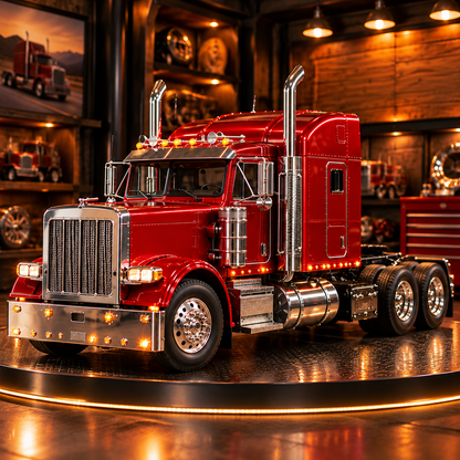 🔥 LAST DAY 49% OFF 🚛 Candy Apple Red Semi Truck Model Kit – Build an American Classic