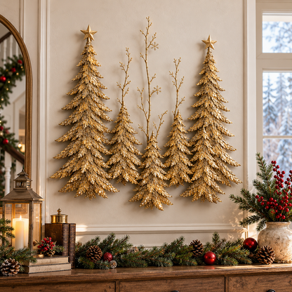 Golden Forest Glow– Lighted Christmas Wall Decor