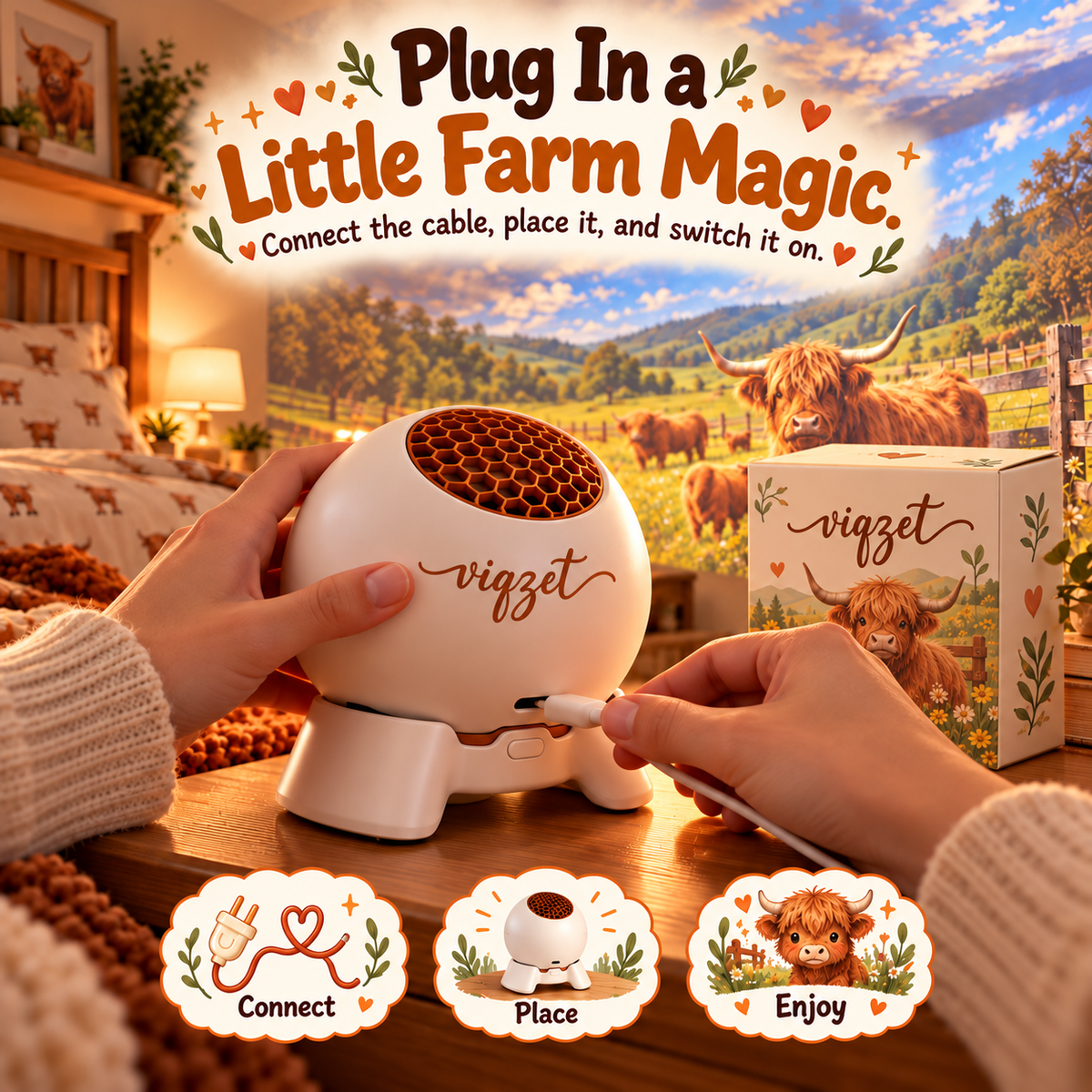 🐮Highland Cow Dream Projector — Bring the Countryside Home🎁
