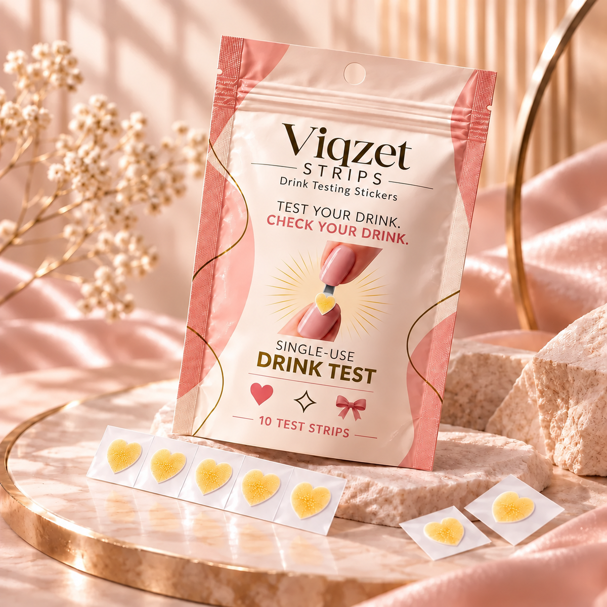 ✨ VIQZET Drink-Testing Nail Stickers 💅 Discreet Single-Use Tests