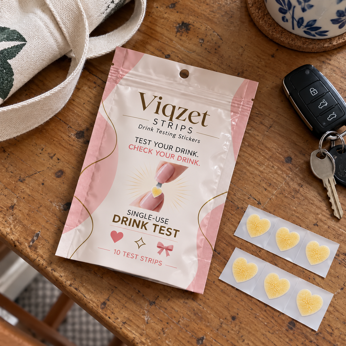 ✨ VIQZET Drink-Testing Nail Stickers 💅 Discreet Single-Use Tests