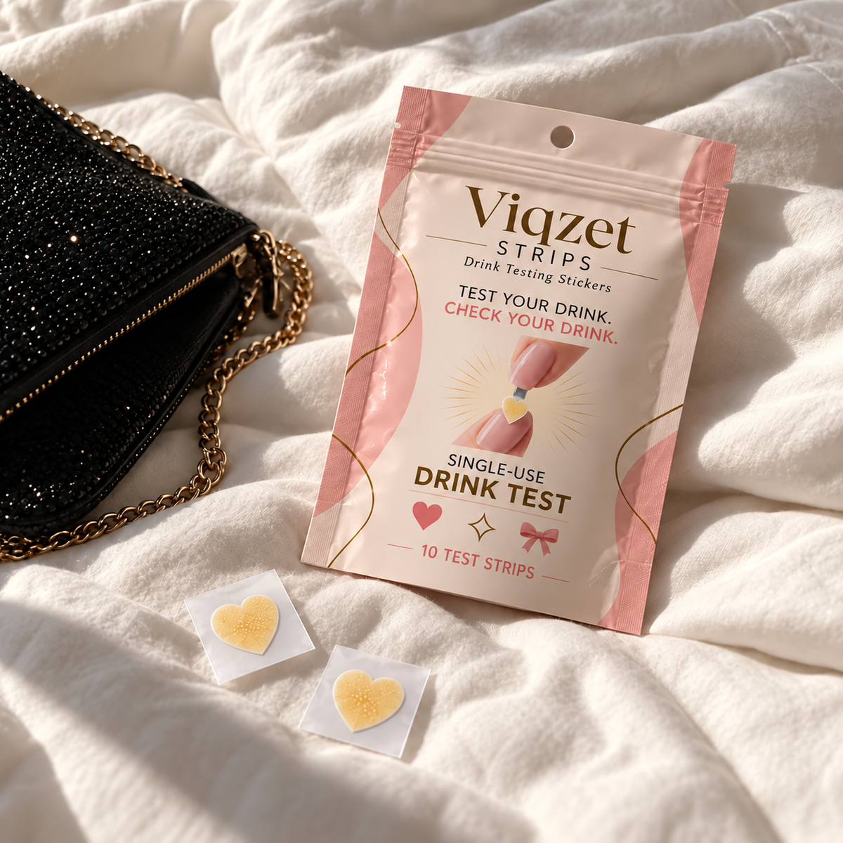 ✨ VIQZET Drink-Testing Nail Stickers 💅 Discreet Single-Use Tests