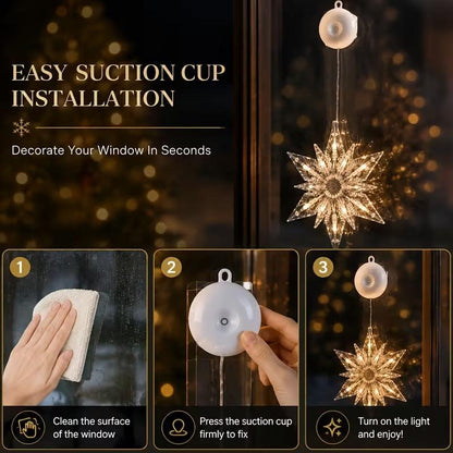 ❄️ DIY Christmas Snowflake Window Lights – Battery-Powered Festive Window Decorations