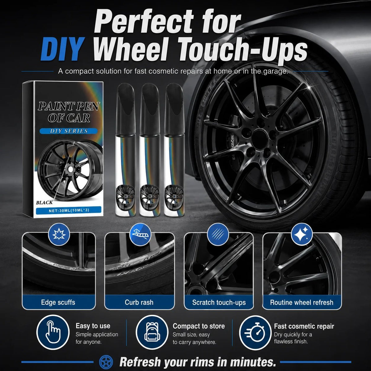 💯Wheel Scratch Repair Pen — Fix Curb Rash in 10 Min | Rust-Proof Formula