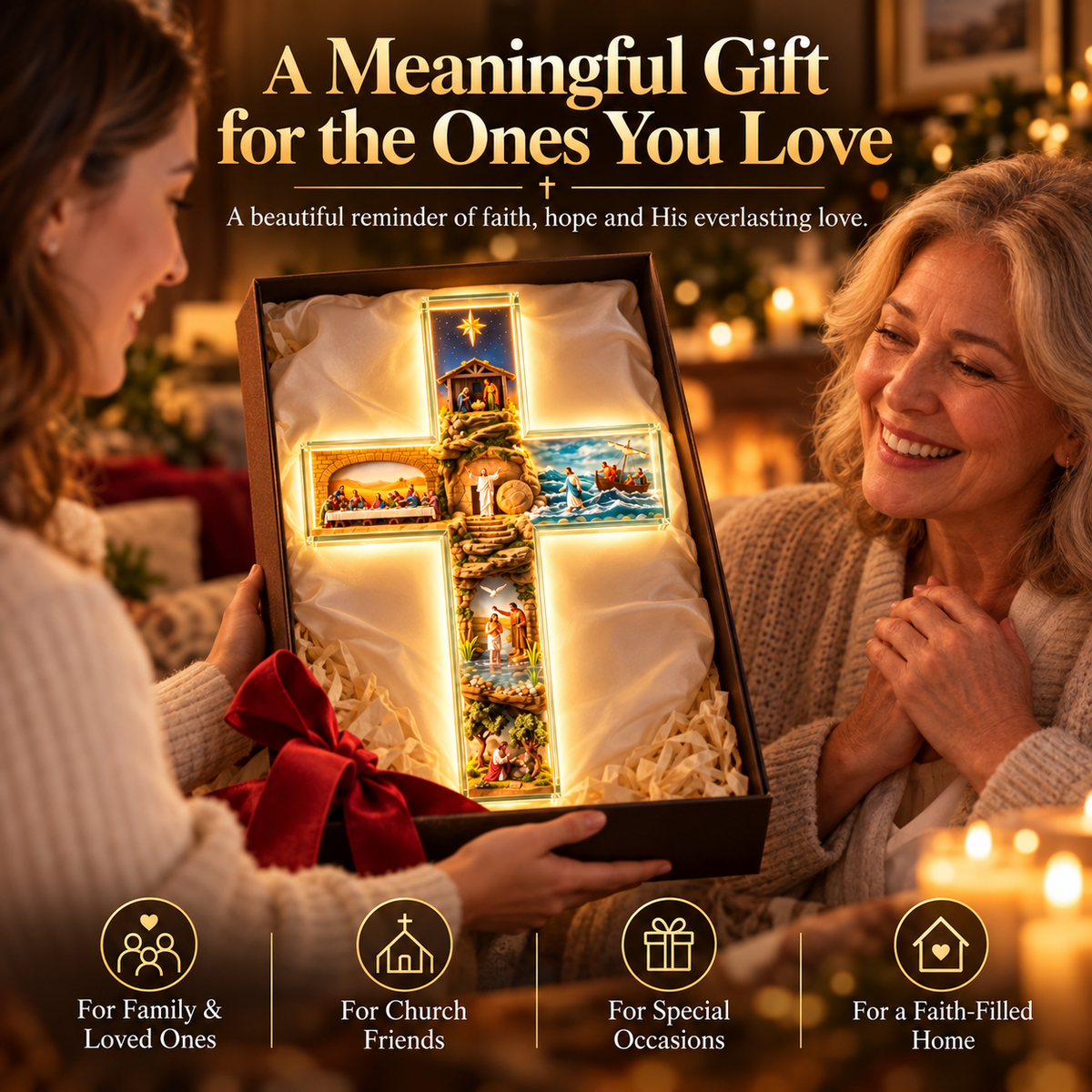 The Vigil Cross™ – Illuminated Biblical Story Wall Cross