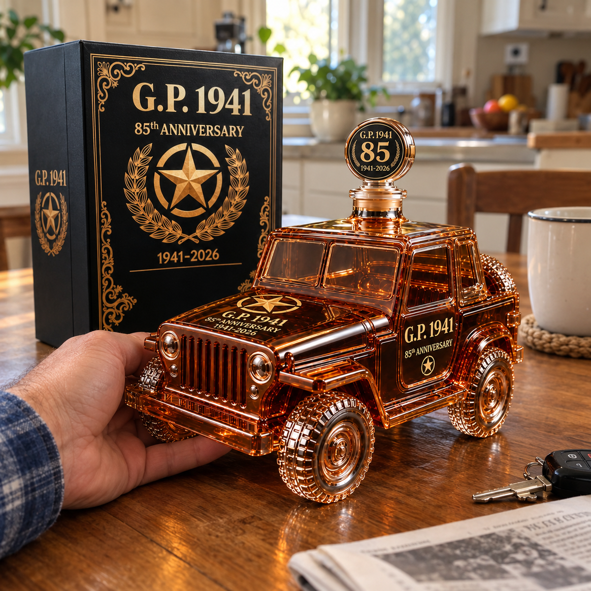 🔥 Sculpted Off-Road Vehicle Whiskey Decanter – Collector Edition 🥃