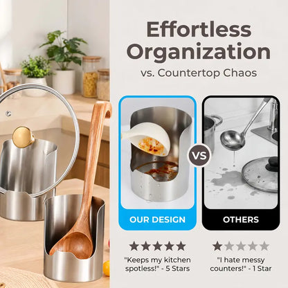 . 🍳 50% OFF Stainless Steel Utensil Holder – Keep Your Kitchen Counter Clean & Organized