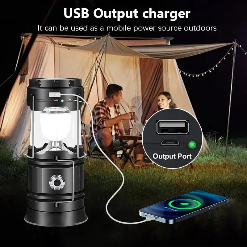 Foldable Compact LED Lanterns💡 - Durable, Waterproof, Solar-USB Rechargeable, Solar Powered, Brightness Adjustable, Heat/Freeze Ready, Batteries-Included Emergency Lights with Flashlight Mode