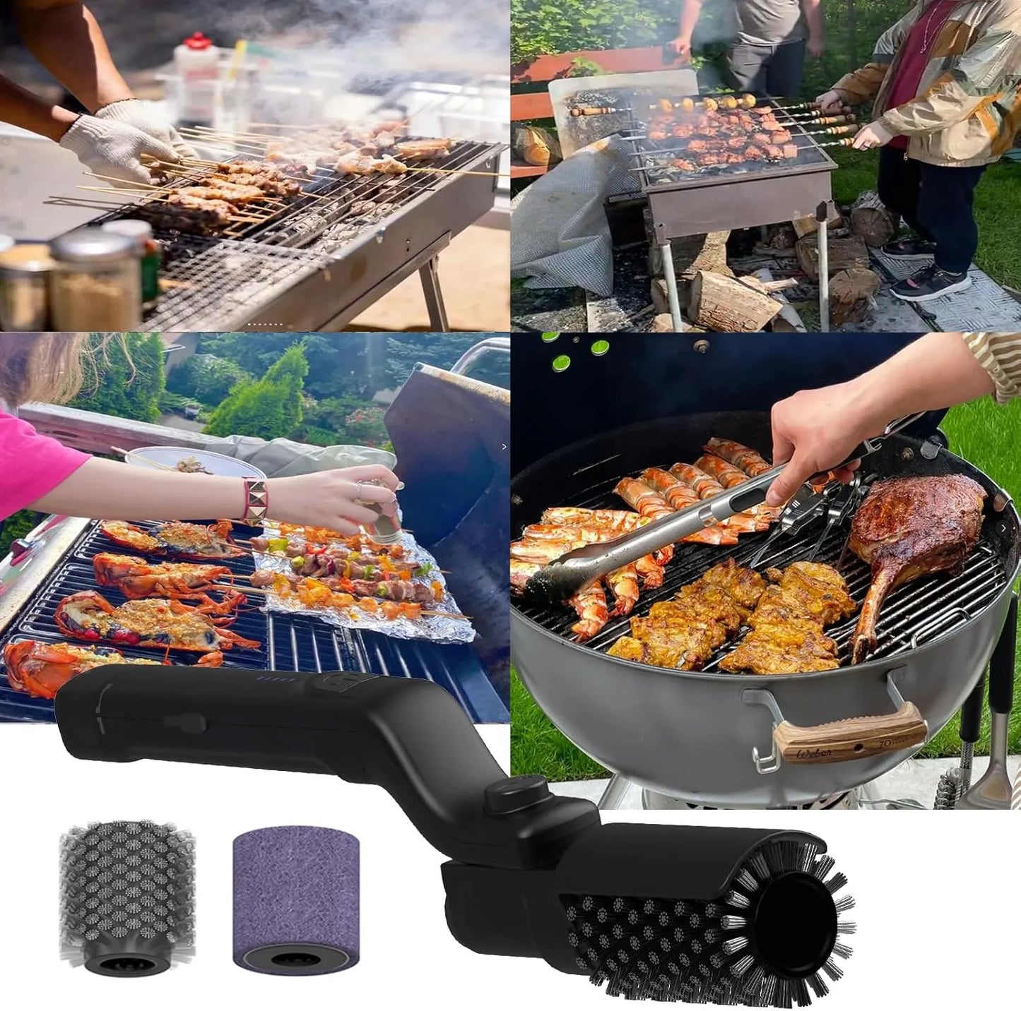 🔥 HOT SALE 🧼 Cordless Rotary Grill Brush – High-Speed Bristle-Free Cleaning for Tough Grease