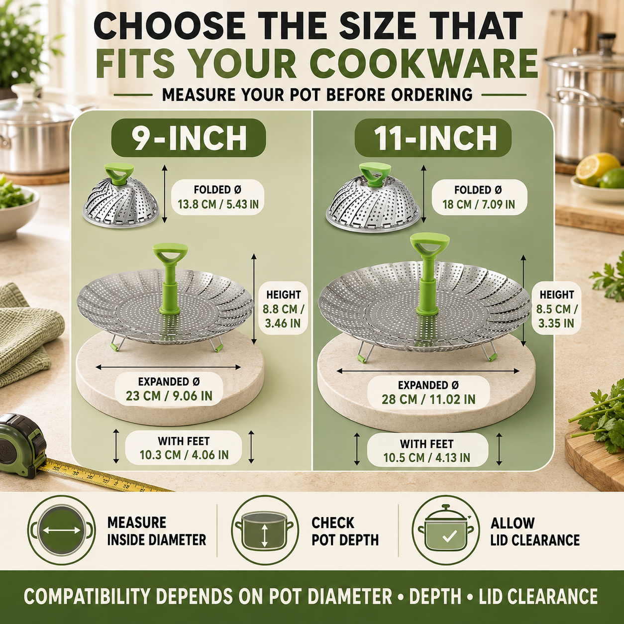 🥦 48% OFF 3-in-1 Adjustable Folding Steamer Basket ✨ Steam, Rinse & Serve with Ease