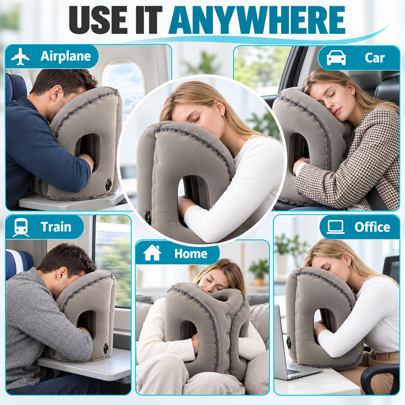 Portable Inflatable Airplane Sleep Pillow