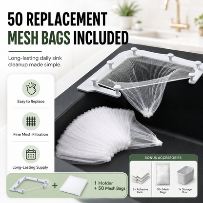🔥 50% OFF Upgraded Sink Drain Rack ✨ 50 Filter Bags Included For Easy Cleanup