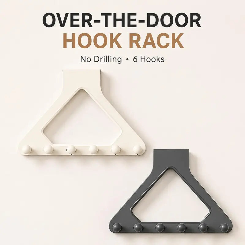 🏡 More Space, Less Clutter! ✨ No-Drill Door Hook Rack for Bags & Clothes
