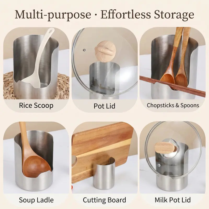 . 🍳 50% OFF Stainless Steel Utensil Holder – Keep Your Kitchen Counter Clean & Organized