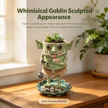 👺Handmade Gothic Goblin Ceramic Planter