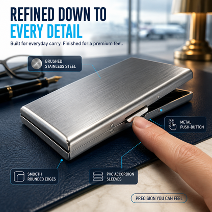 🔥 49% OFF RFID-Blocking Stainless Steel Card Wallet 🔒 Slim, Secure & Pocket-Ready