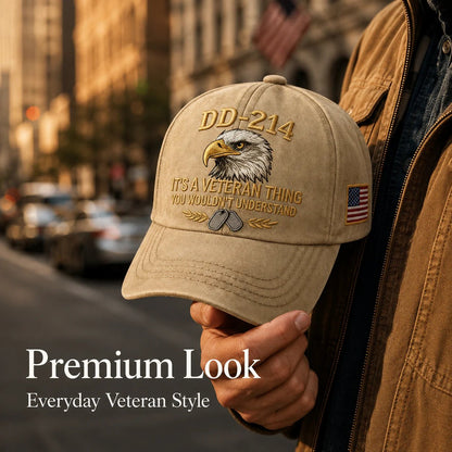🎖️ DD-214 Veteran Pride Embroidered Baseball Cap with Commemorative Honor Coin 🦅