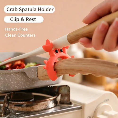 🦀48% OFF 4-Pack Crab Spatula Holders – Keep Counters Clean While You Cook