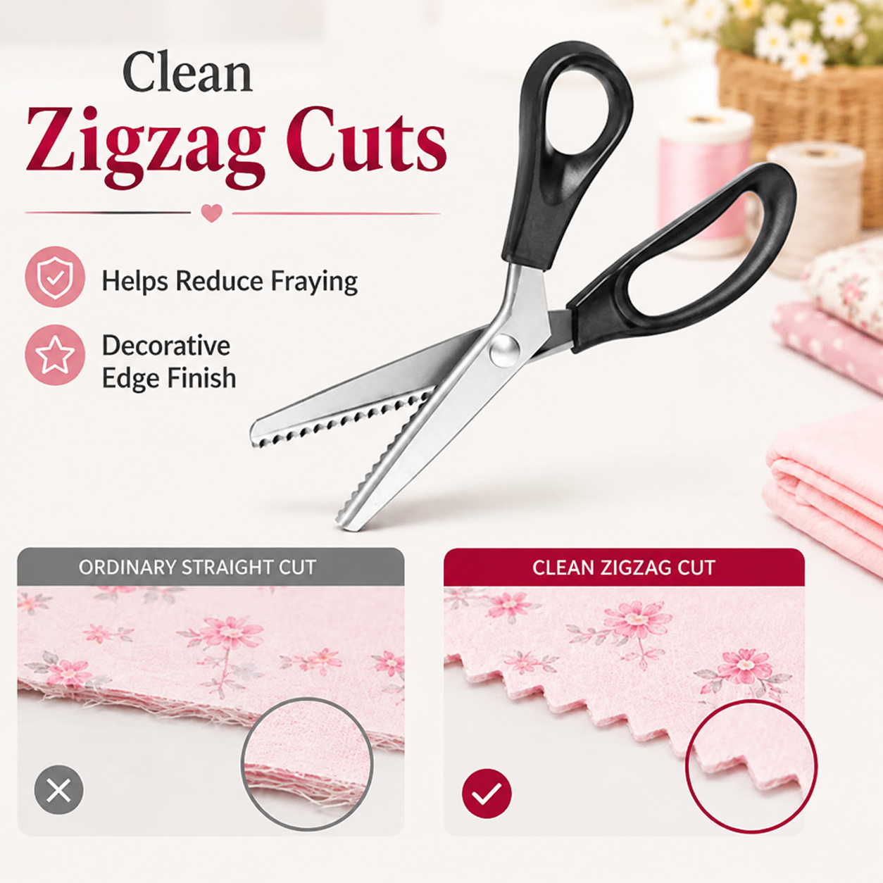 ✂️ 50% OFF Stainless Steel Zig Zag Scissors 🔥 Clean Decorative Cuts for DIY Crafts
