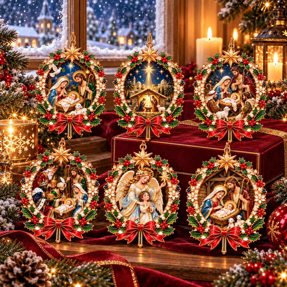 🎄 Sacred Christmas Nativity Tree Ornaments 6-Piece Set✝️
