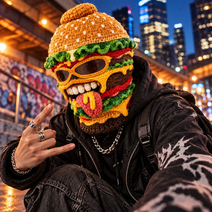 3D Fast Food Knit Balaclava - Thermal Ski & Snowboard Mask