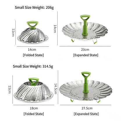 🔥 49% OFF Expandable Stainless Steel Steamer Basket – Foldable 3-in-1 Pot Insert