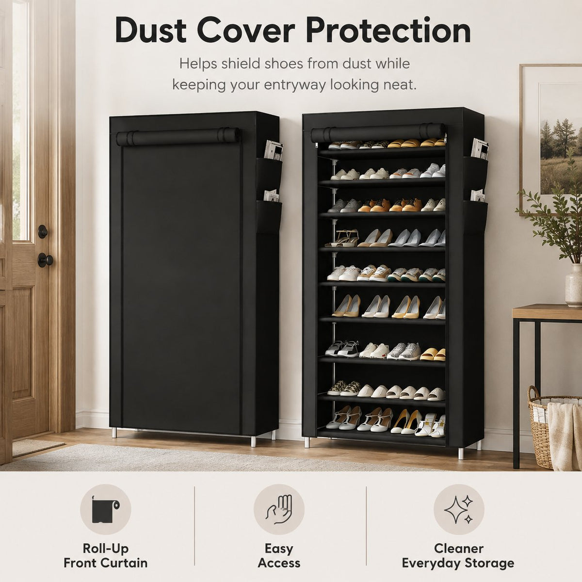 👟 Home Organization Sale 50% OFF — Large Capacity Shoe Storage Cabinet | Multi-Level Entryway Shoe Organizer With Dust Cover
