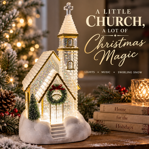 🎄 Enchanted Musical Snowfall Christmas Lantern with Glowing Lights