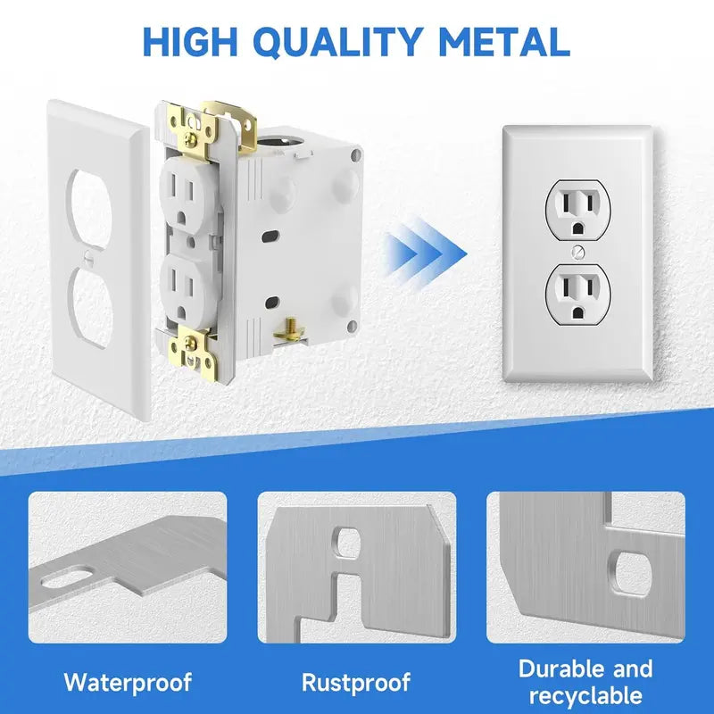 🎯 LIMITED-TIME SALE 🚩 10-Piece Metal Wall Plate Spacer Set — Fix Recessed Outlets & Switches with Ease