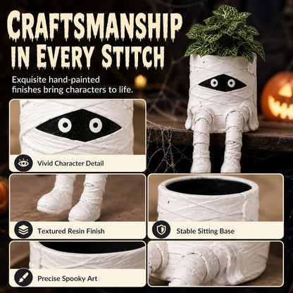 💀🎃Halloween Whimsical Hanging Leg Planter Hand-Painted Resin Succulent Pot💐(📦Buy 2 Free Shipping)