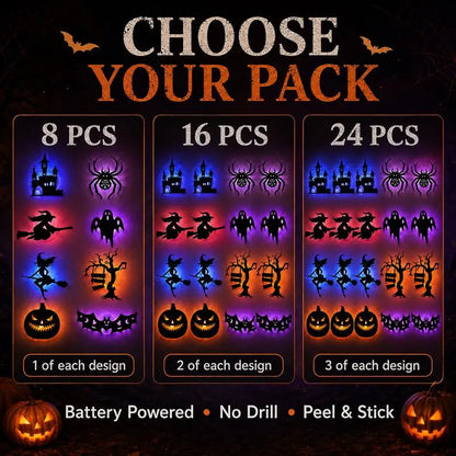 🎃👻 50% OFF! Halloween Glow in Dark Wall Stickers – Turn Blank Walls into a Spooky Glow Scene 👻🌙