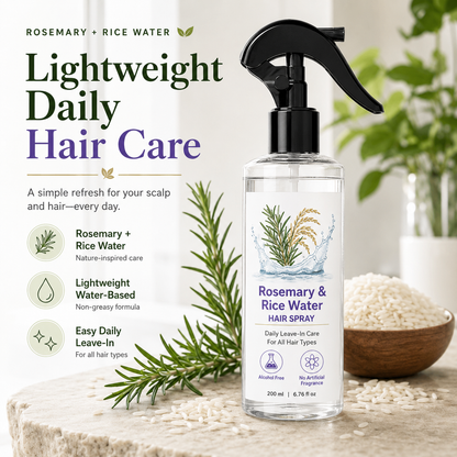 🌿 50% OFF Rosemary & Rice Water Hair Spray ✨ Fuller-Looking, Healthier Hair