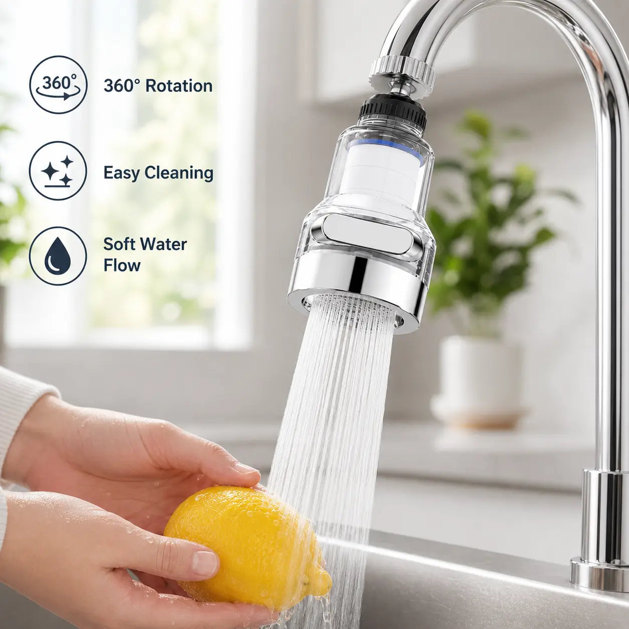✨ 50% OFF 3-Mode Rotating Faucet Sprayer for Easier Cleaning