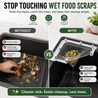 🔥 50% OFF Upgraded Sink Drain Rack ✨ 50 Filter Bags Included For Easy Cleanup