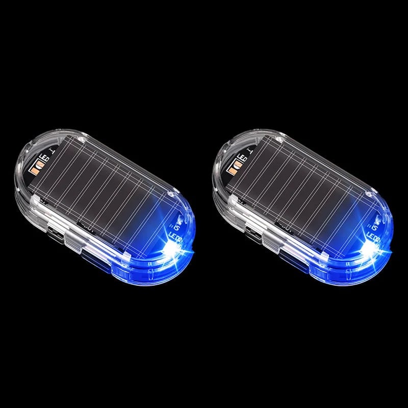 🚗 4-Pack Solar Car Security Warning Light – LED Theft Deterrent