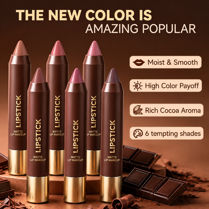 6pcs/set Long-lasting Matte Brown Lipstick