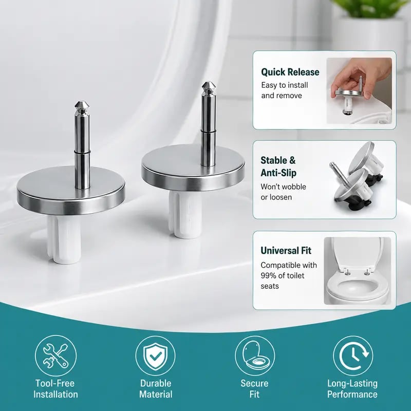 🚽 50% OFF Toilet Seat Fixing Bolts – Anti-Wobble Top Mount Expansion Kit