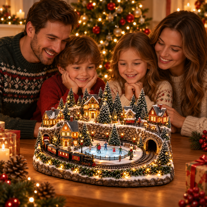 🔥 LAST DAY 49%-OFF  Animated Holiday Train & Ice Rink Scene ✨