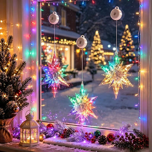 ❄️ DIY Christmas Snowflake Window Lights – Battery-Powered Festive Window Decorations