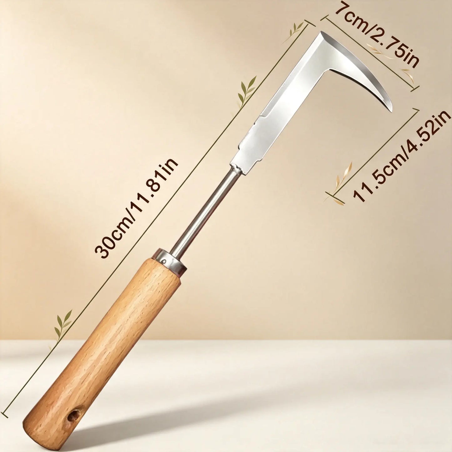 Stainless Steel Crevice Weeder with Ergonomic Wooden Handle – Manual Weed Remover for Patio, Pathways & Yard
