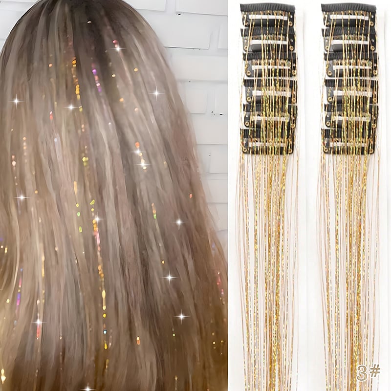 🔥Last Day50%OFF ✨Clip-in Tinsel Hair Extensions (12 tablets) box