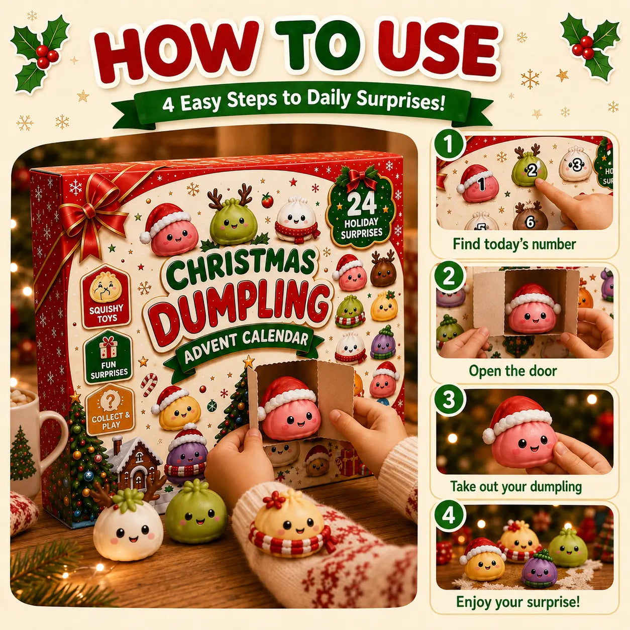 🎄 50% OFF Christmas Mini Squishies Advent Calendar 2026 ✨ 24 Days of Holiday Surprises